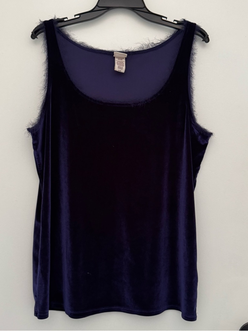 Covington purple Velvet Tank Top with Eyelash Trim gothic fairy